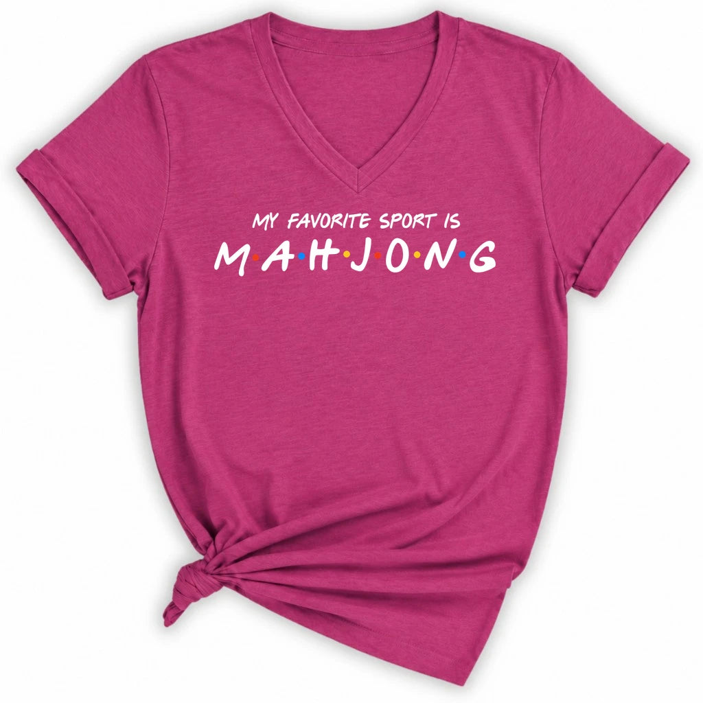 My Favorite Sport Is Mahjong Lady V-neck