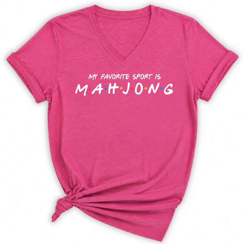 My Favorite Sport Is Mahjong Lady V-neck