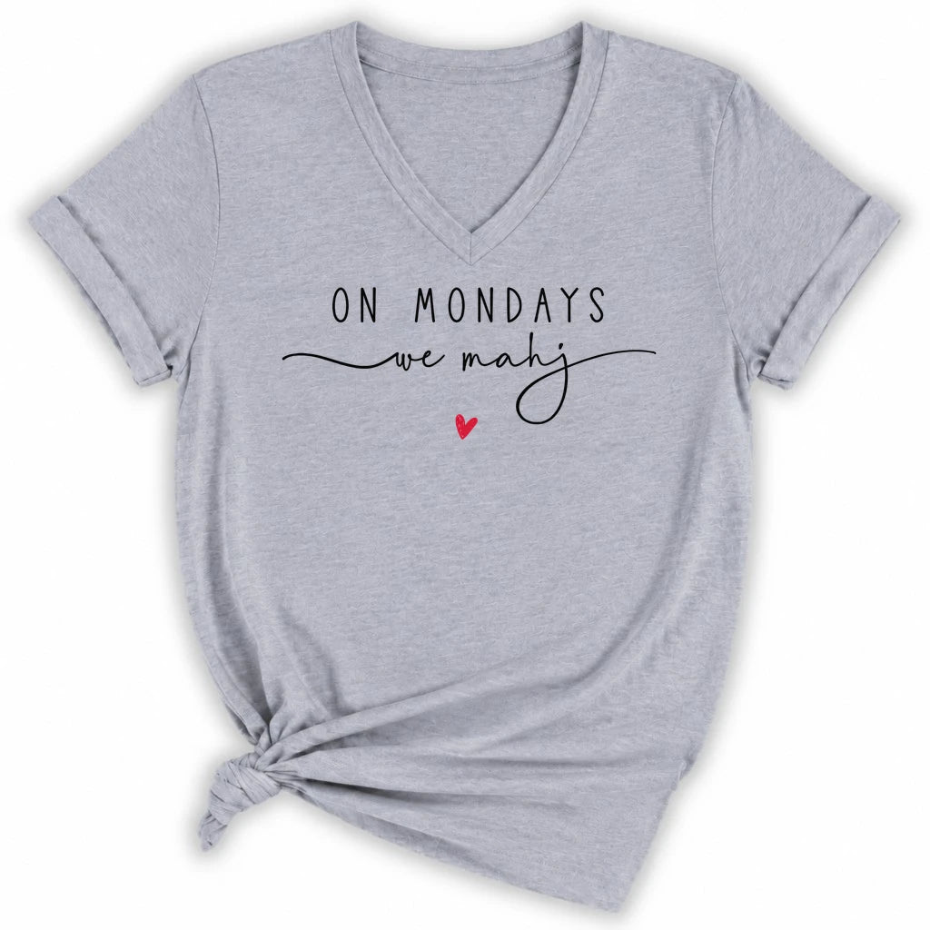 On Mondays we mahj Lady V-neck