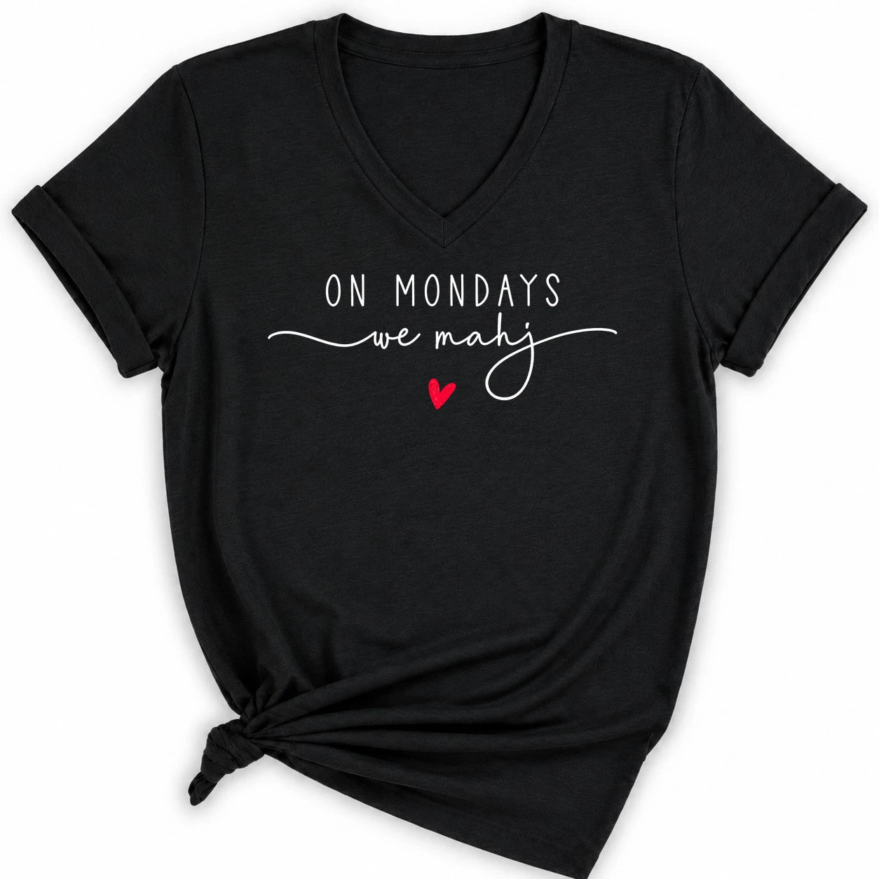 On Mondays we mahj Lady V-neck