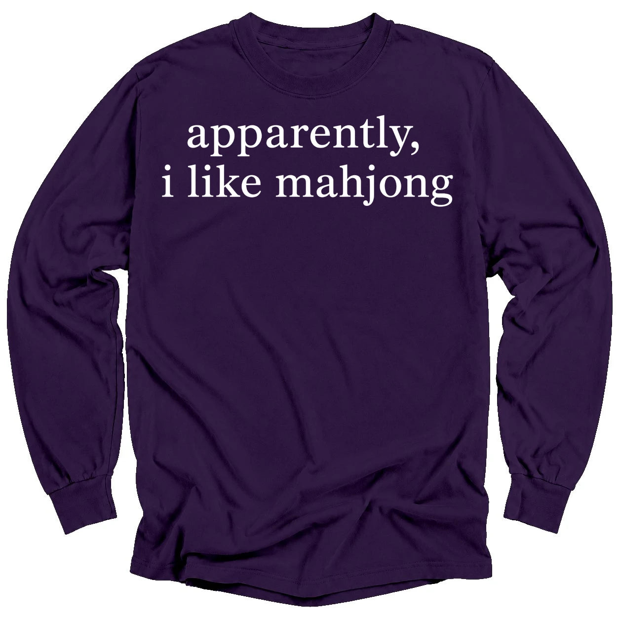 Apparently, I Like Mahjong Long Sleeve T-Shirt