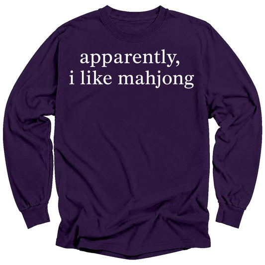 Apparently, I Like Mahjong Long Sleeve T-Shirt