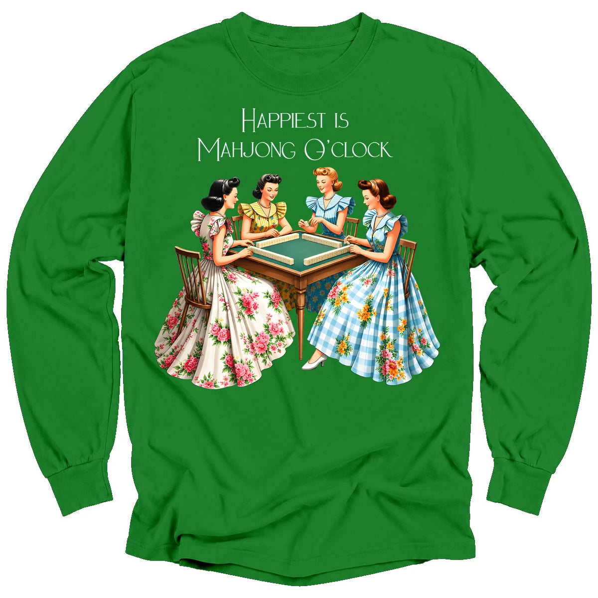 Happiest Is Mahjong O’Clock Long Sleeve T-Shirt