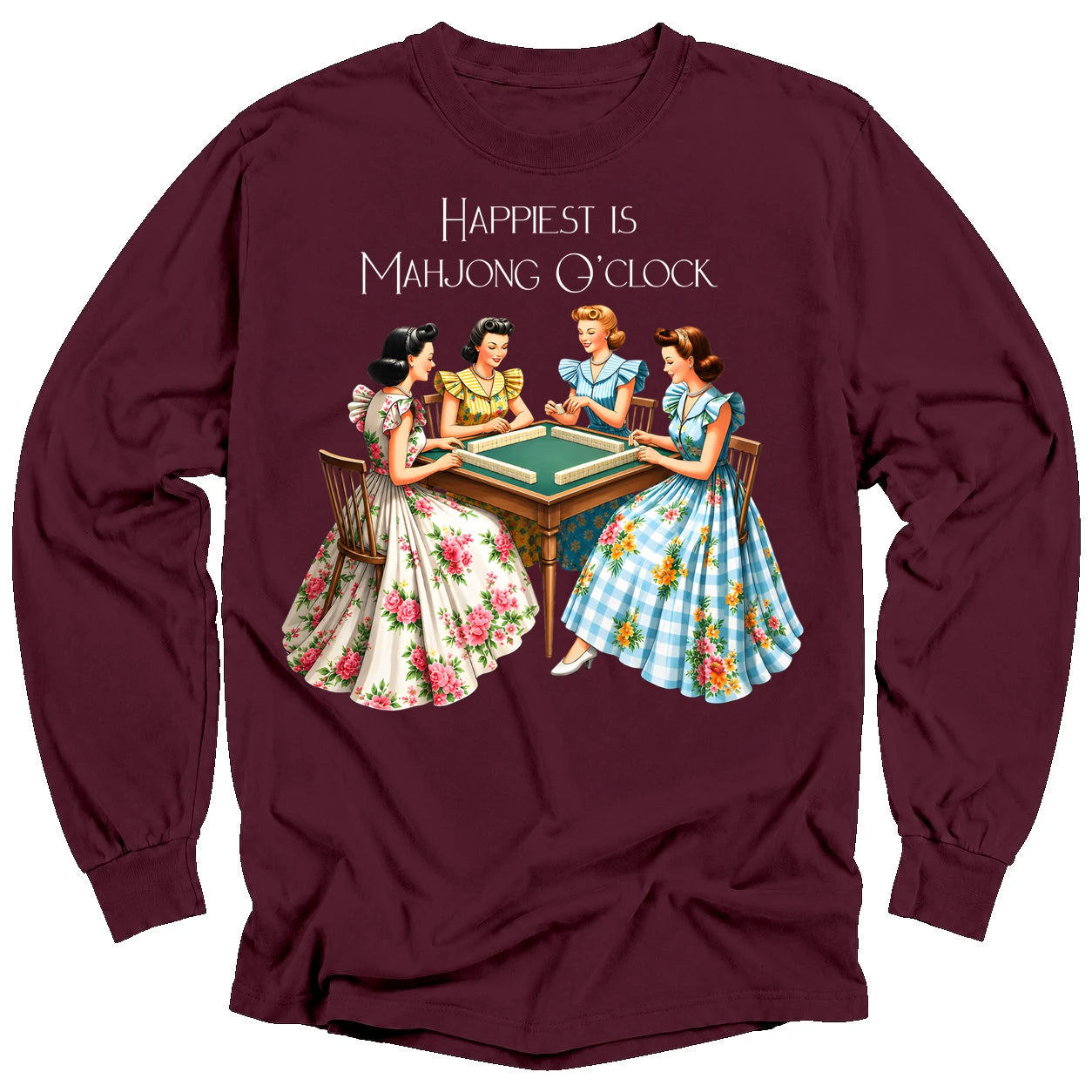 Happiest Is Mahjong O’Clock Long Sleeve T-Shirt