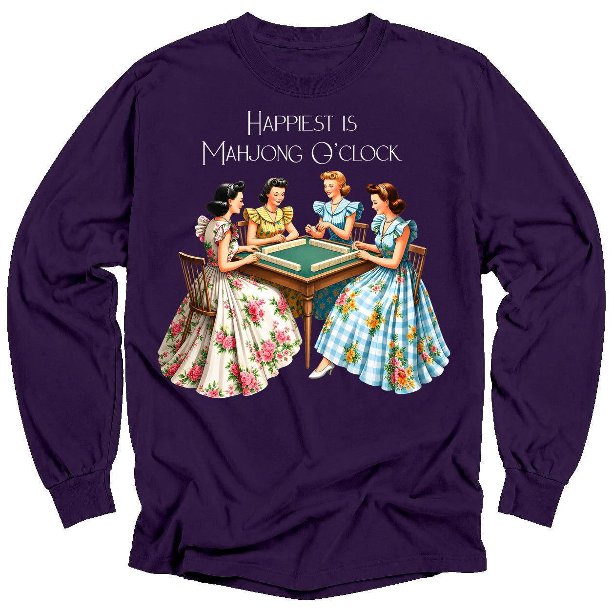 Happiest Is Mahjong O’Clock Long Sleeve T-Shirt