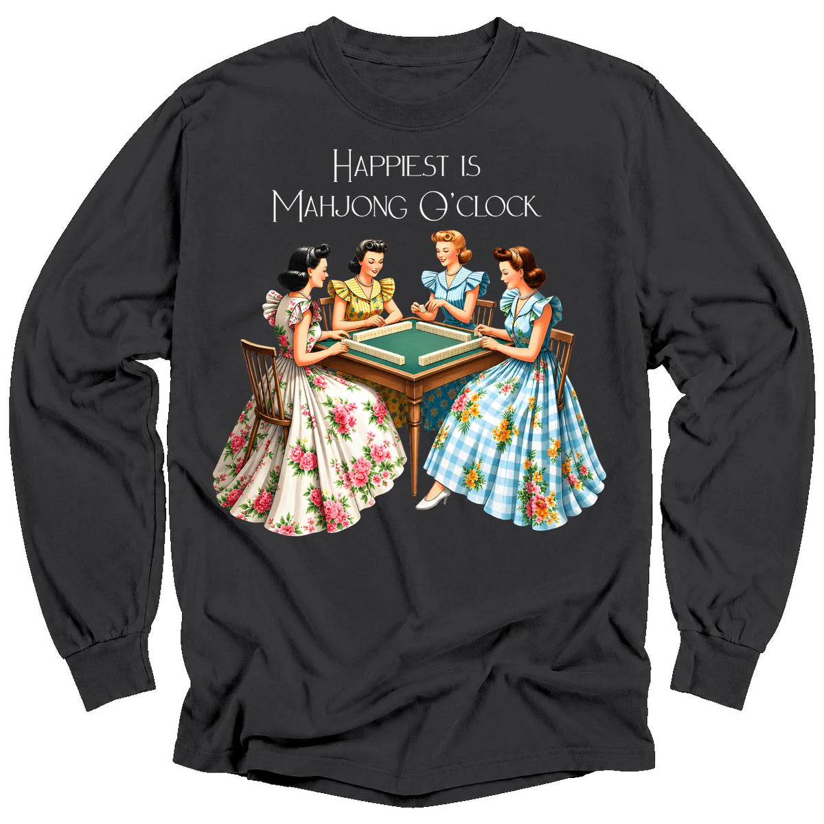 Happiest Is Mahjong O’Clock Long Sleeve T-Shirt