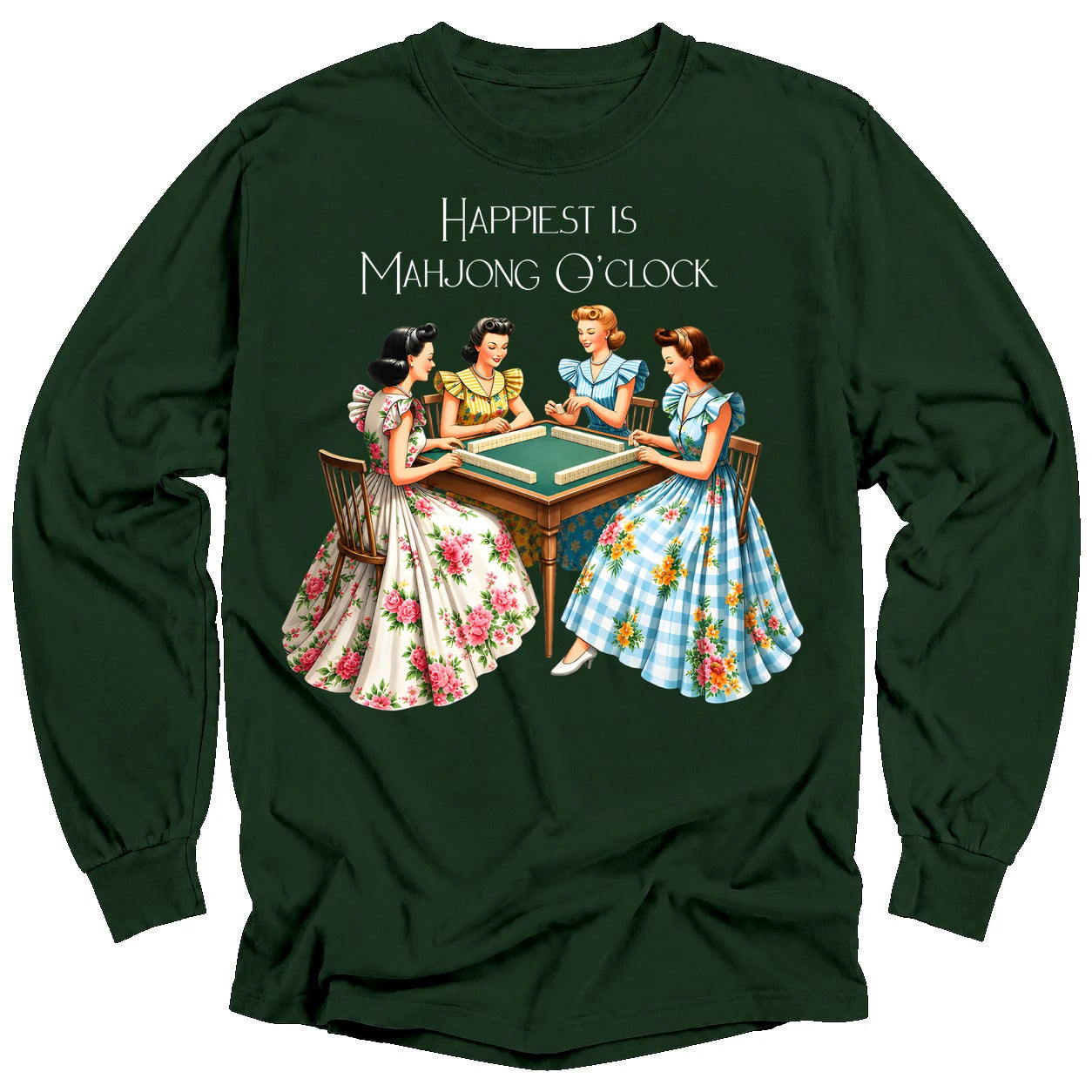 Happiest Is Mahjong O’Clock Long Sleeve T-Shirt