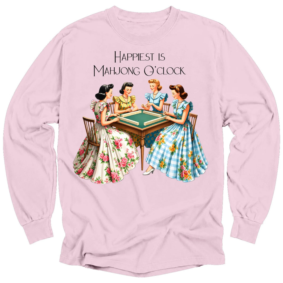 Happiest Is Mahjong O’Clock Long Sleeve T-Shirt