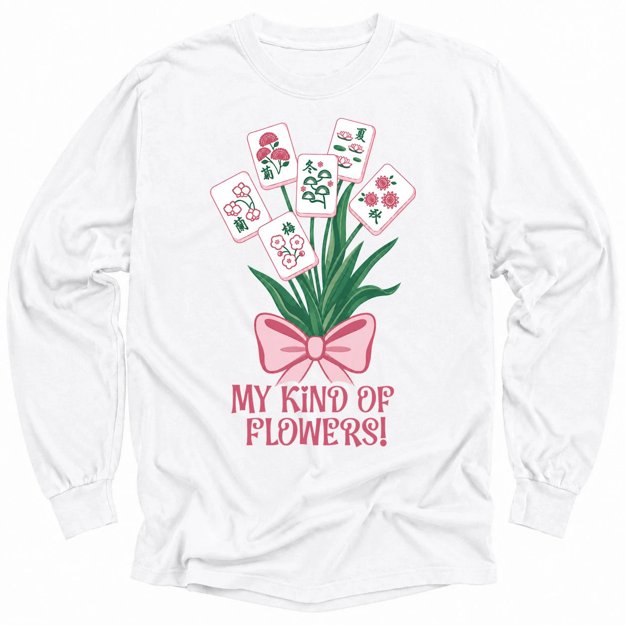 My Kind Of Flowers Mahjong Long Sleeve T-Shirt