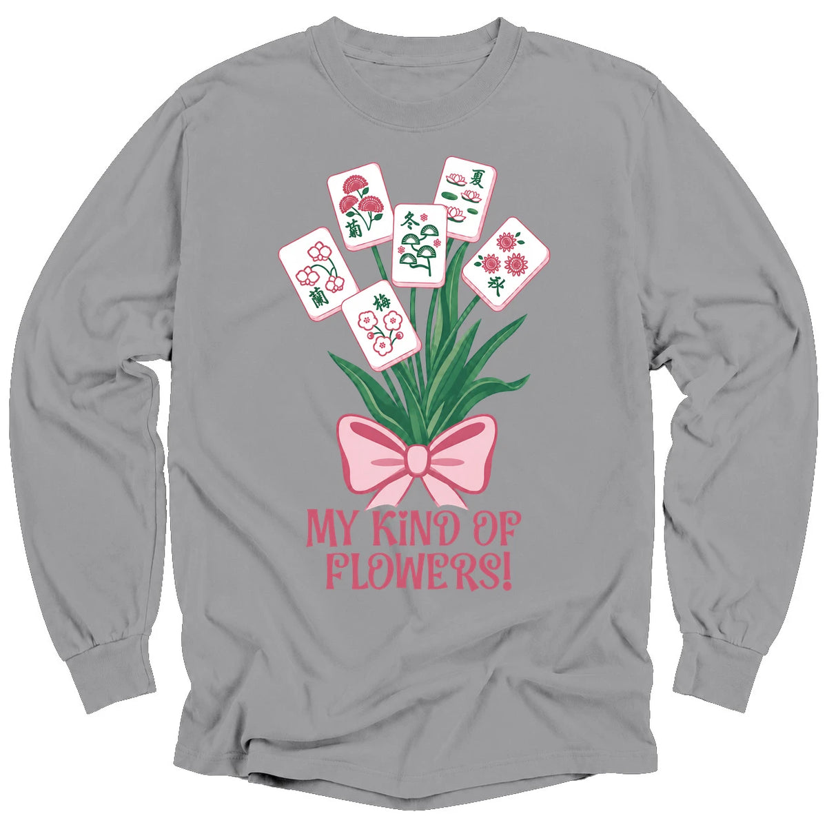 My Kind Of Flowers Mahjong Long Sleeve T-Shirt