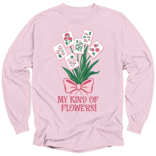 My Kind Of Flowers Mahjong Long Sleeve T-Shirt
