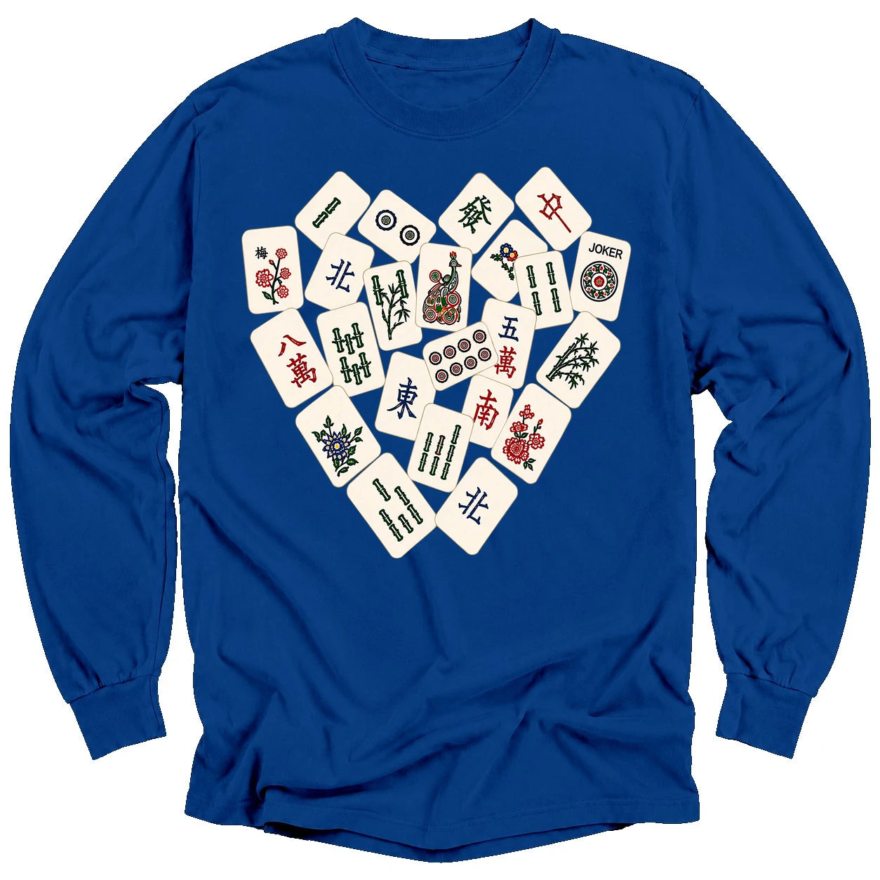 Mahjong Tile Heart Long Sleeve T-Shirt