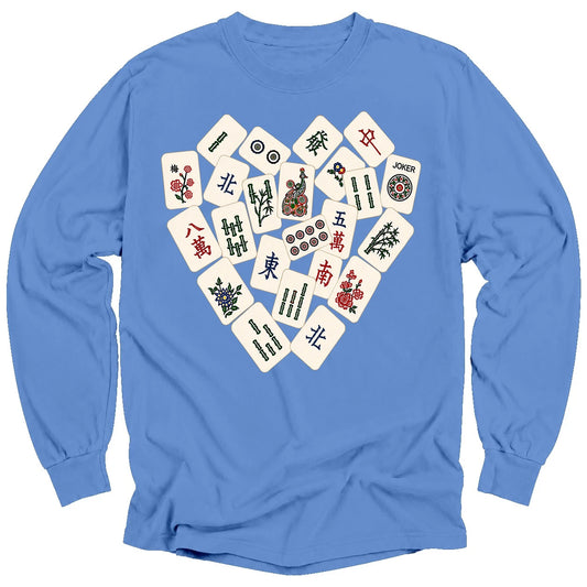 Mahjong Tile Heart Long Sleeve T-Shirt