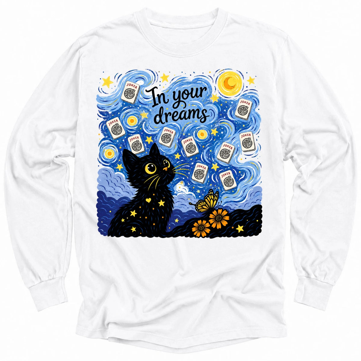 Van Gogh Starry Night Mahjong Long Sleeve T-Shirt