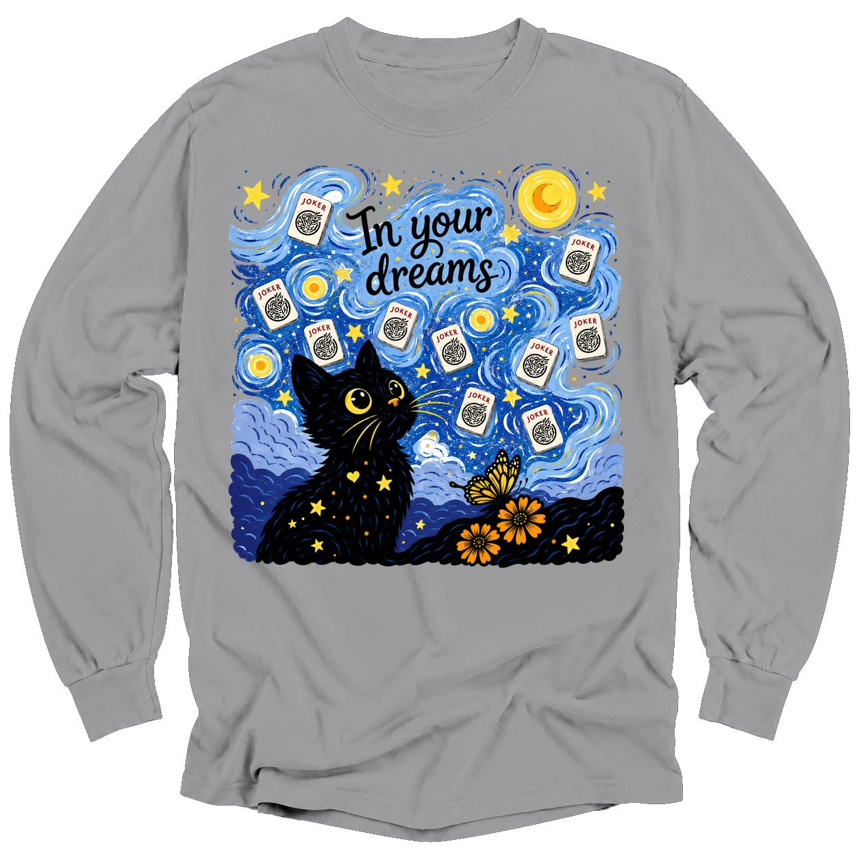 Van Gogh Starry Night Mahjong Long Sleeve T-Shirt