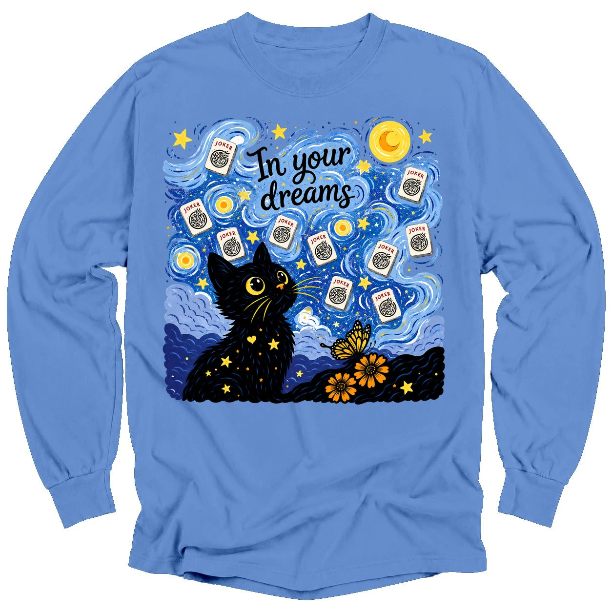 Van Gogh Starry Night Mahjong Long Sleeve T-Shirt
