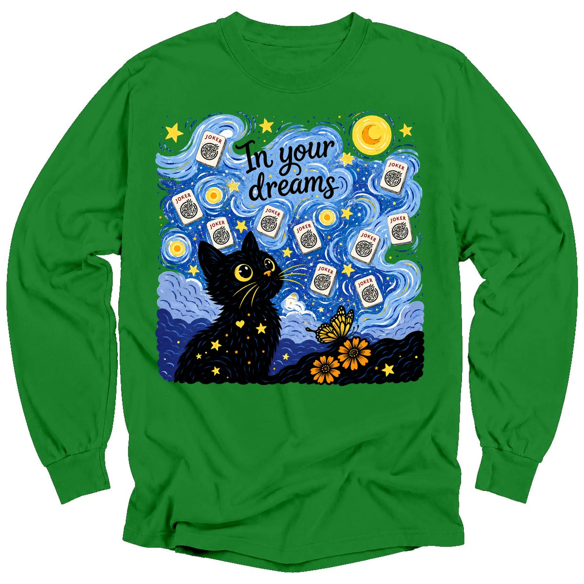 Van Gogh Starry Night Mahjong Long Sleeve T-Shirt