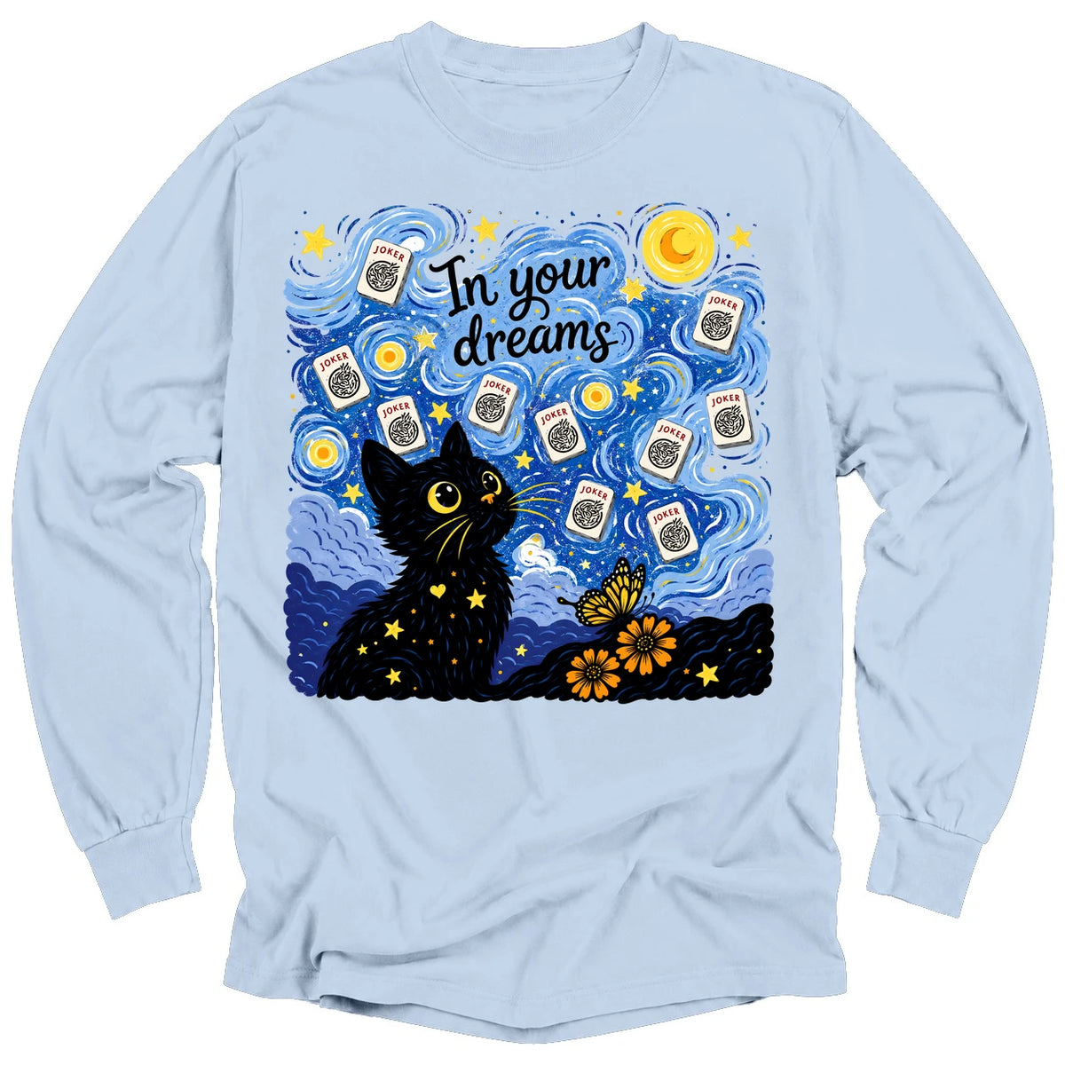 Van Gogh Starry Night Mahjong Long Sleeve T-Shirt