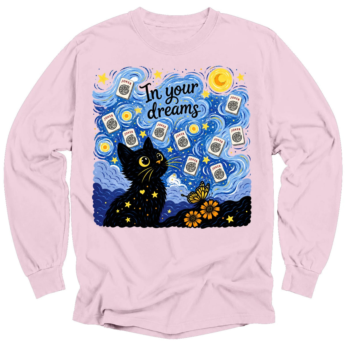 Van Gogh Starry Night Mahjong Long Sleeve T-Shirt