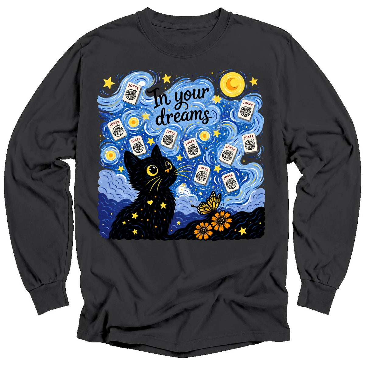 Van Gogh Starry Night Mahjong Long Sleeve T-Shirt