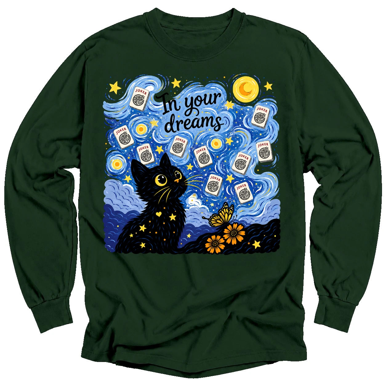 Van Gogh Starry Night Mahjong Long Sleeve T-Shirt