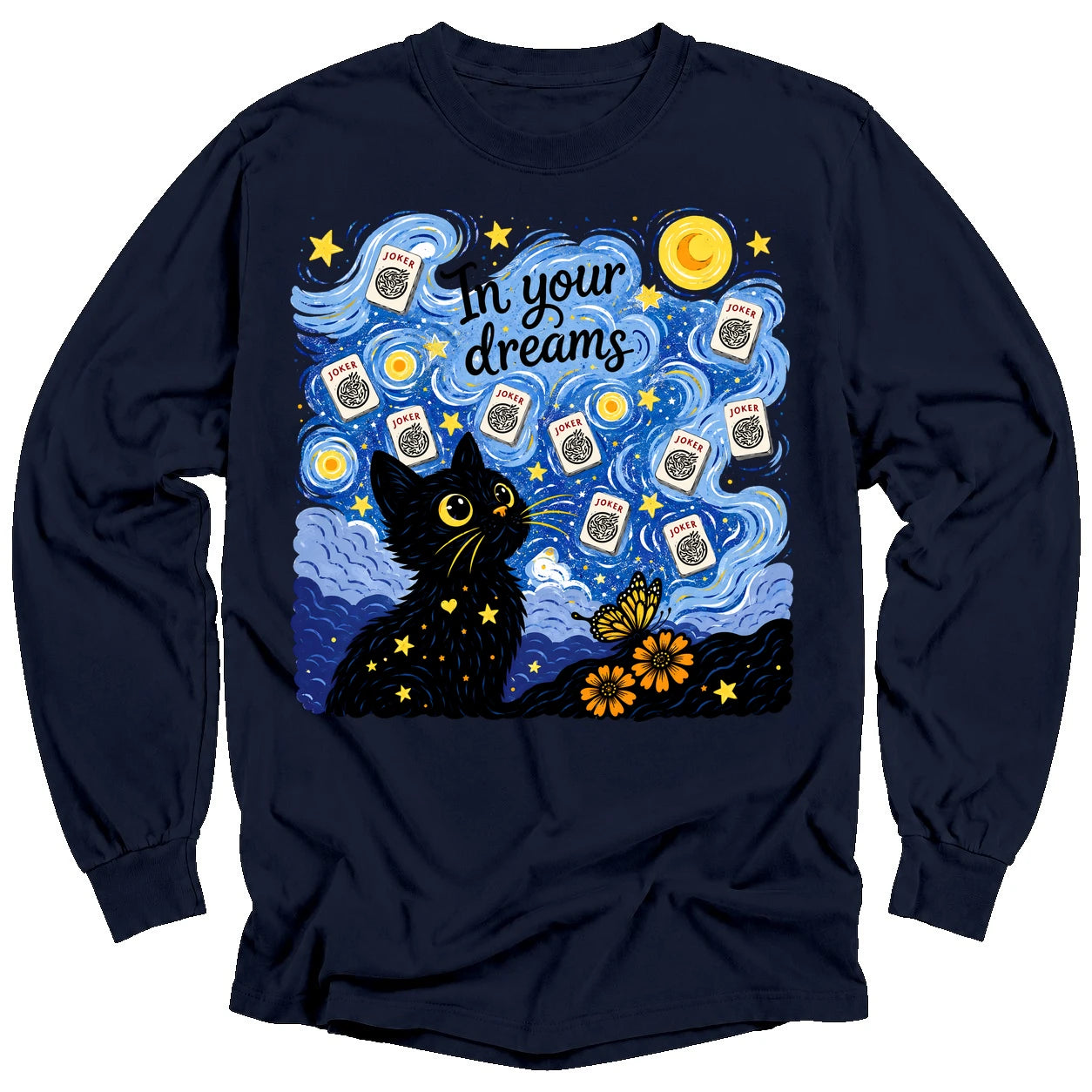 Van Gogh Starry Night Mahjong Long Sleeve T-Shirt