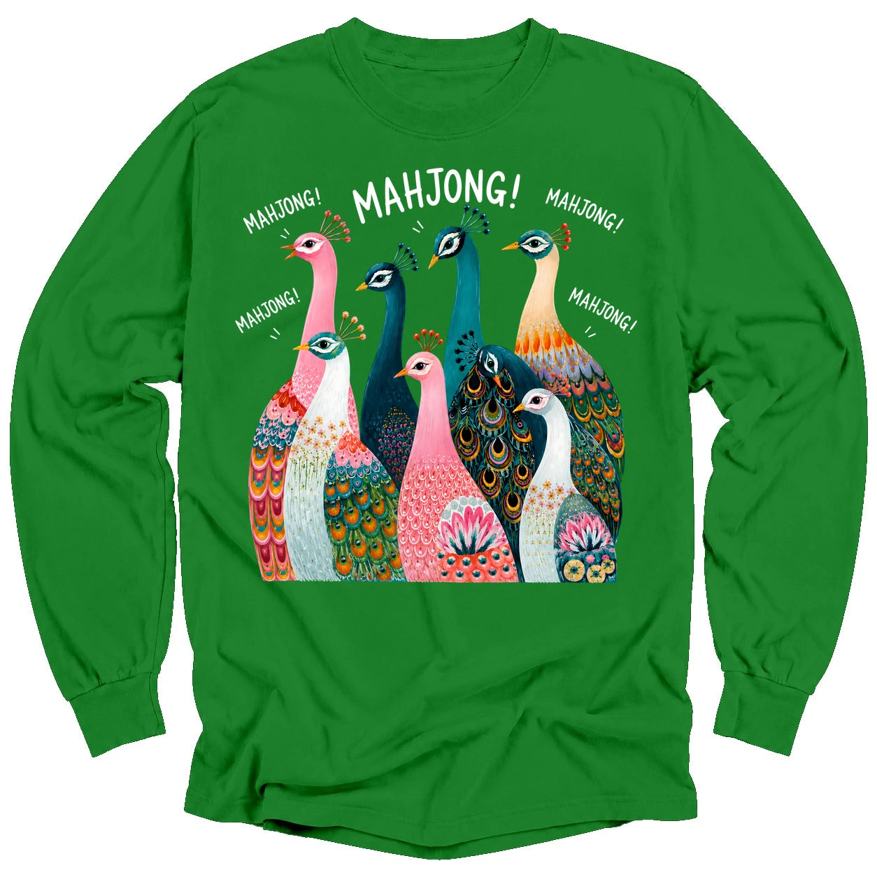 Peacock Mahjong Long Sleeve T-Shirt