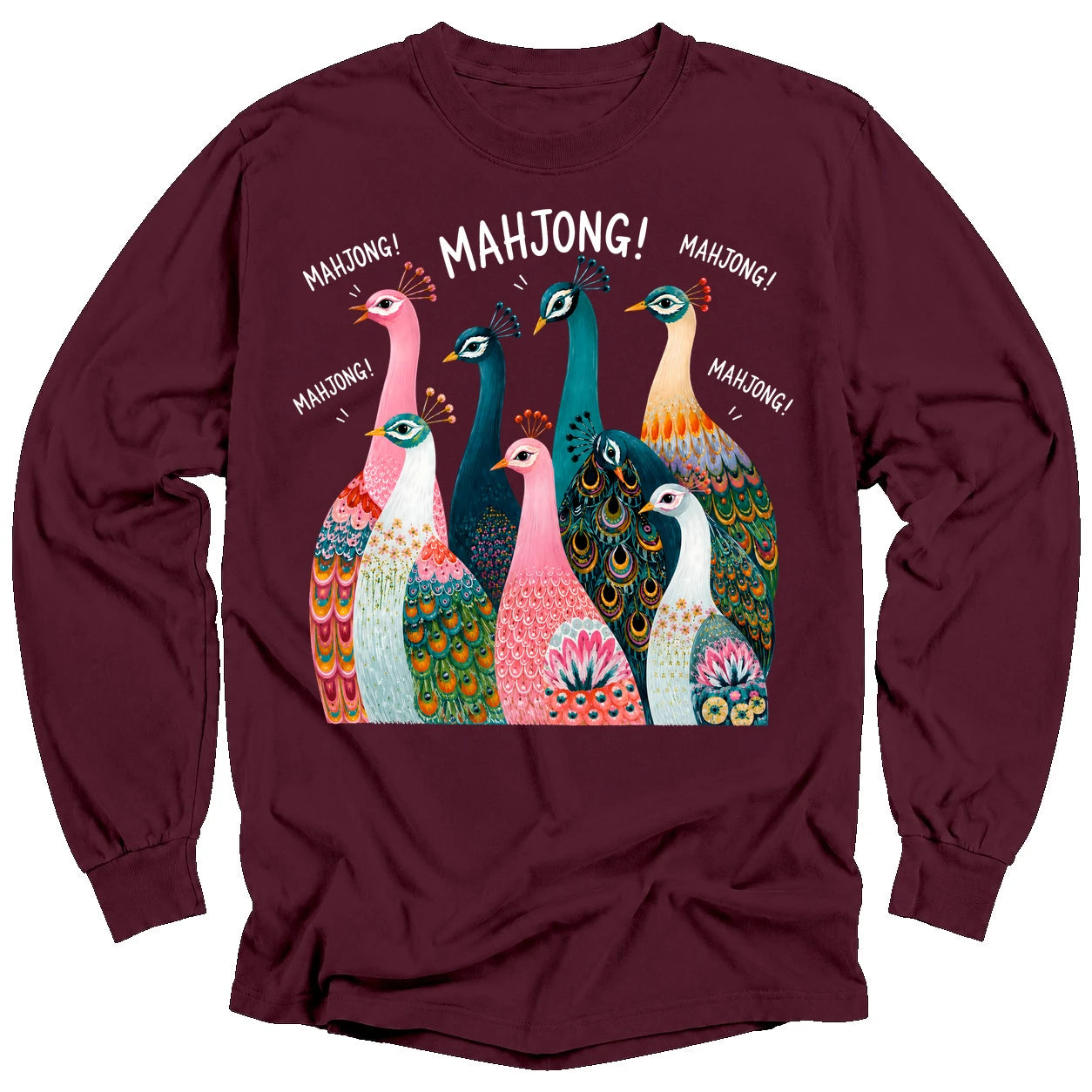 Peacock Mahjong Long Sleeve T-Shirt