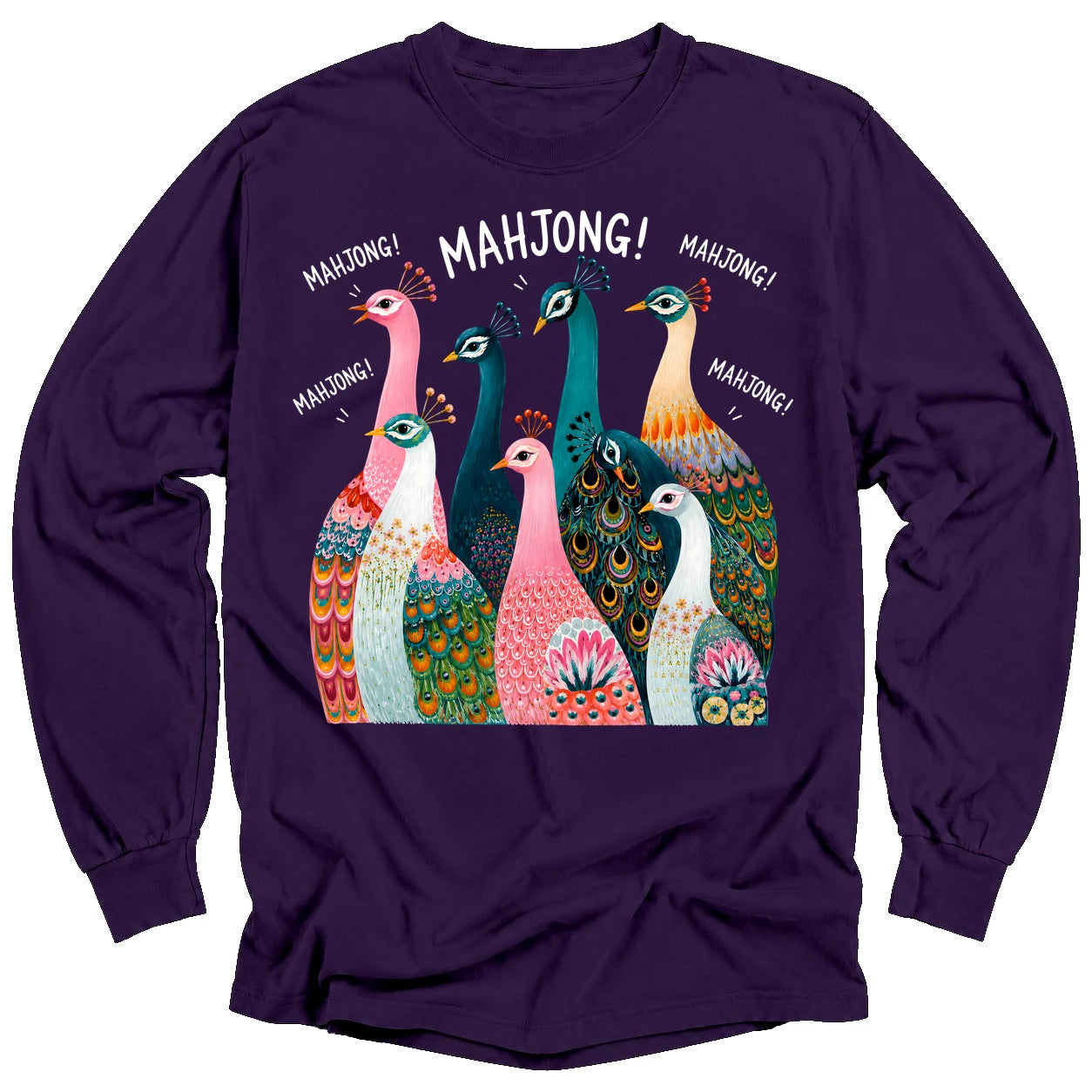 Peacock Mahjong Long Sleeve T-Shirt