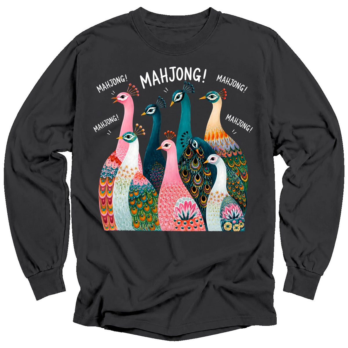 Peacock Mahjong Long Sleeve T-Shirt