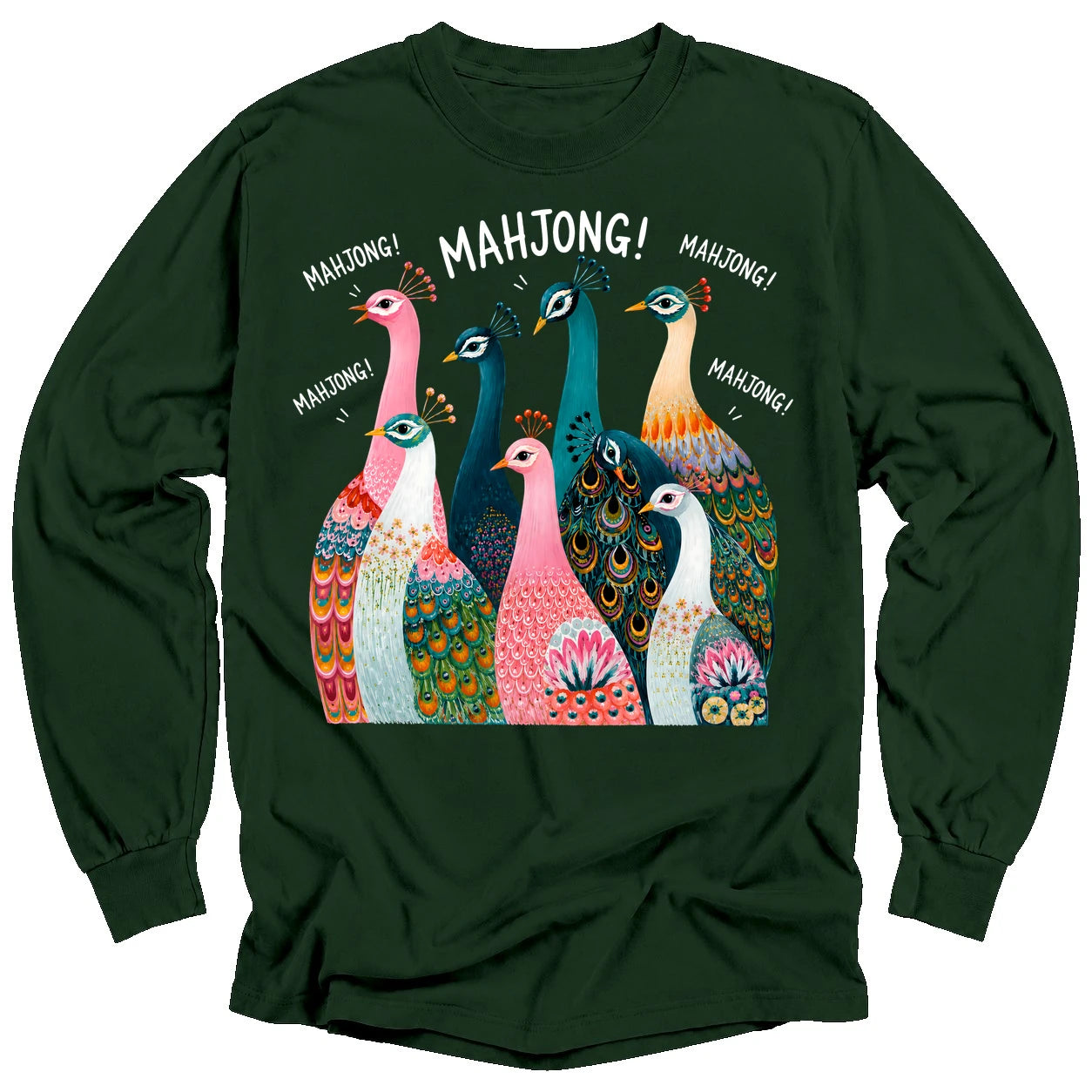 Peacock Mahjong Long Sleeve T-Shirt