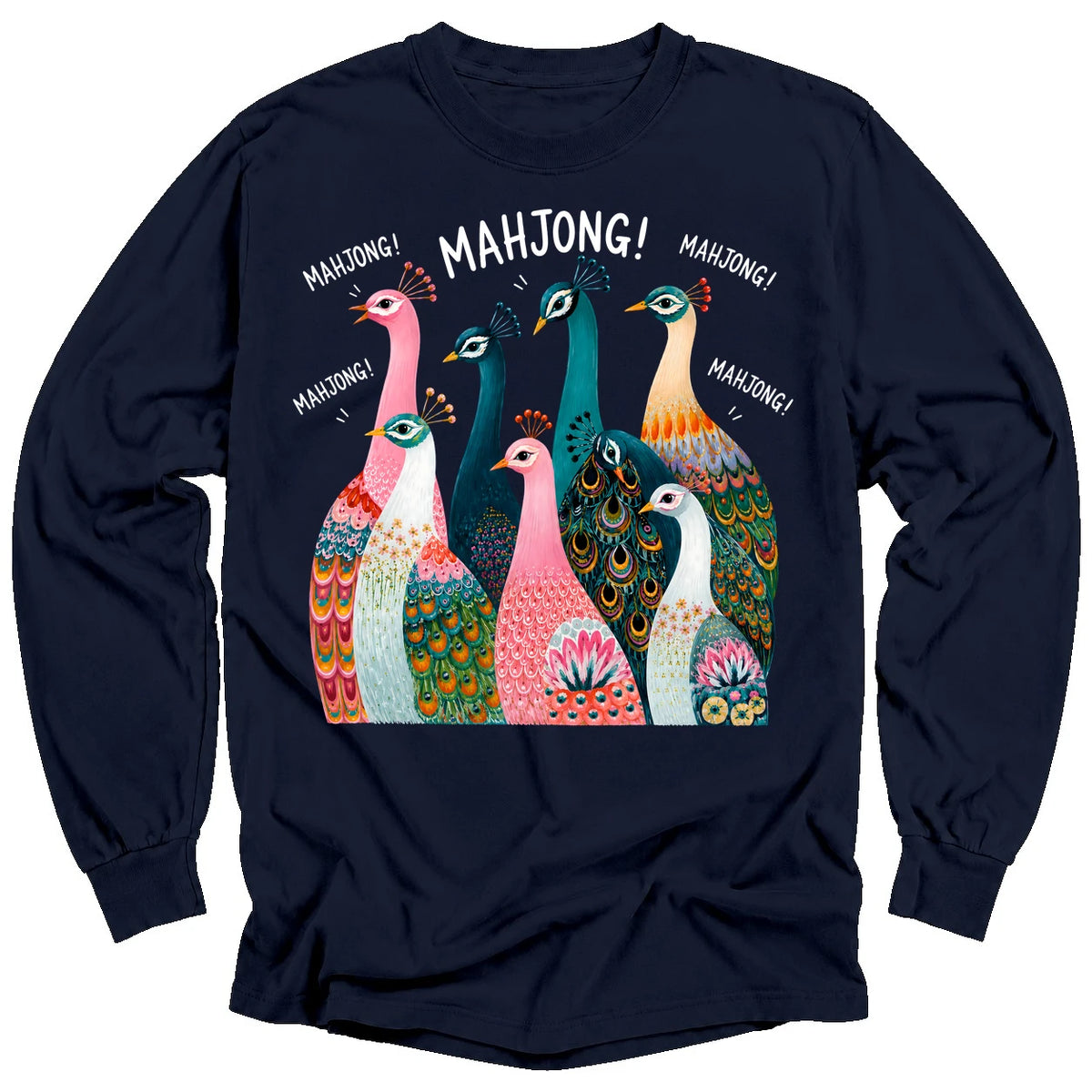 Peacock Mahjong Long Sleeve T-Shirt