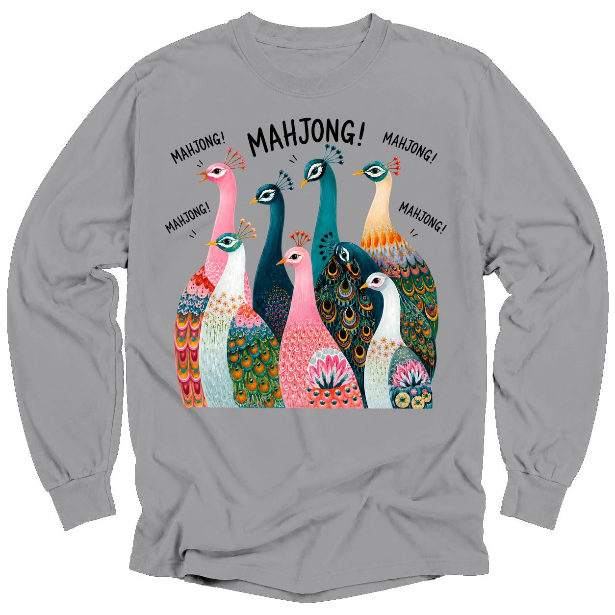 Peacock Mahjong Long Sleeve T-Shirt