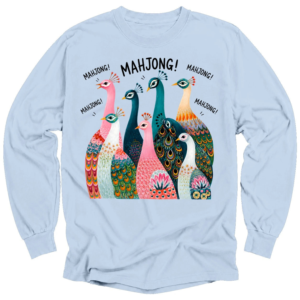 Peacock Mahjong Long Sleeve T-Shirt