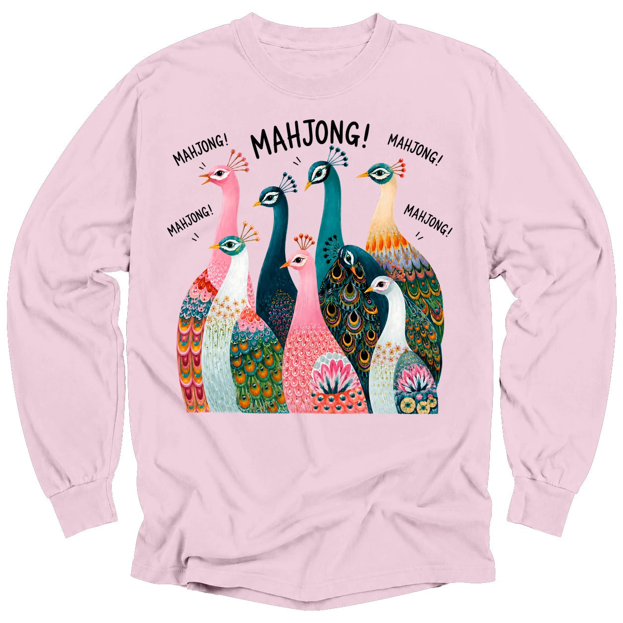 Peacock Mahjong Long Sleeve T-Shirt
