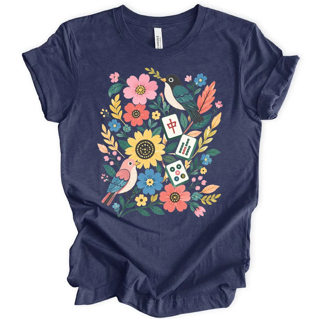 Bird Mahjong Flower T-shirt