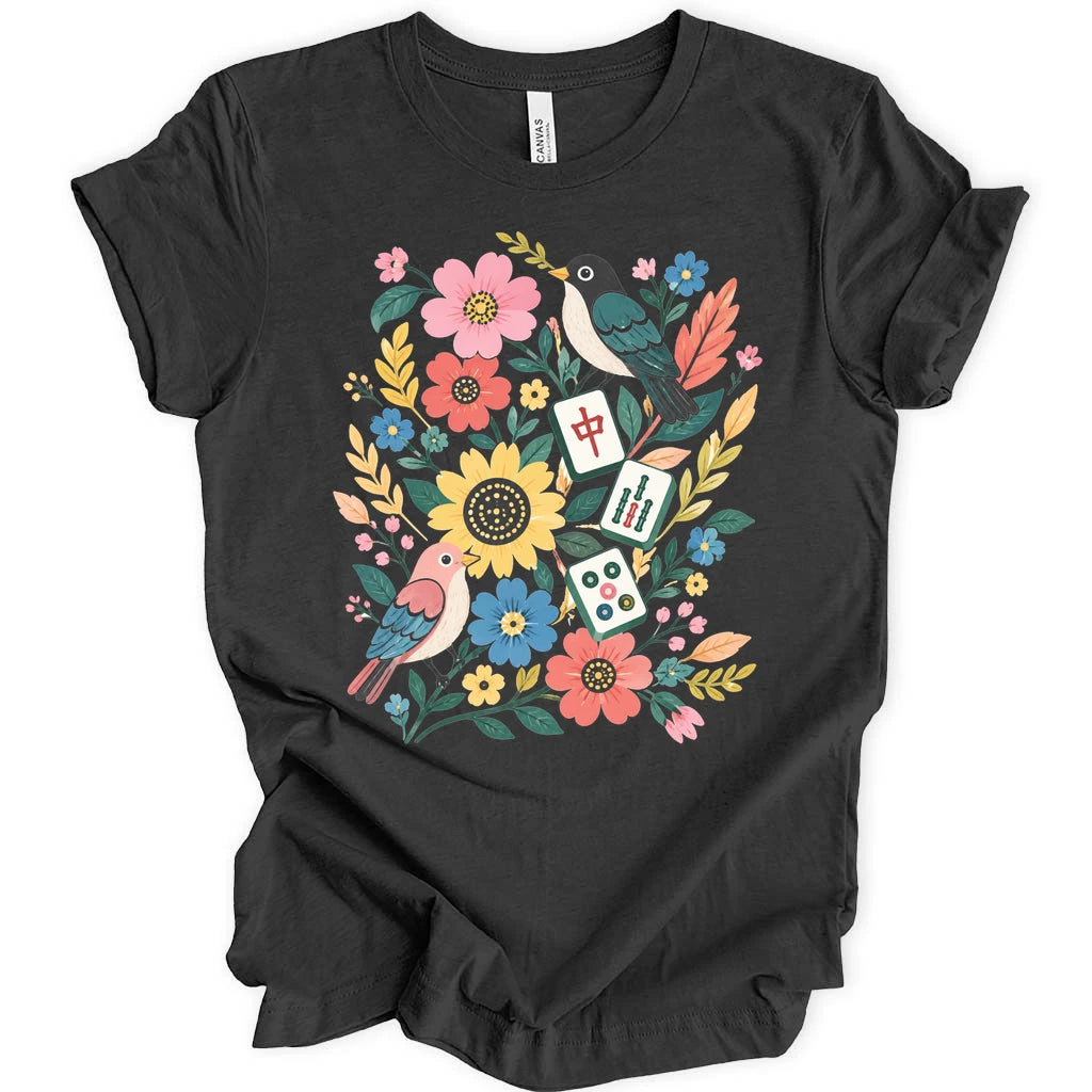 Bird Mahjong Flower T-shirt