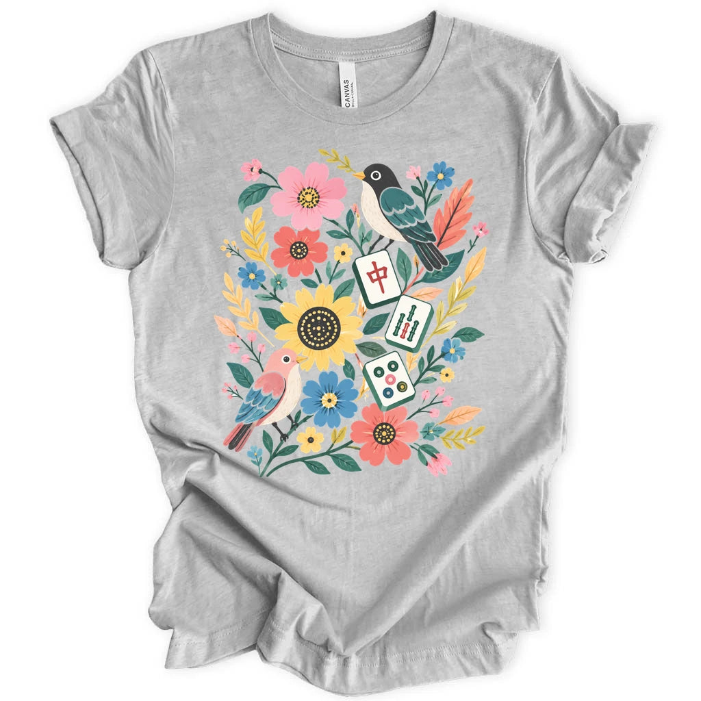 Bird Mahjong Flower T-shirt