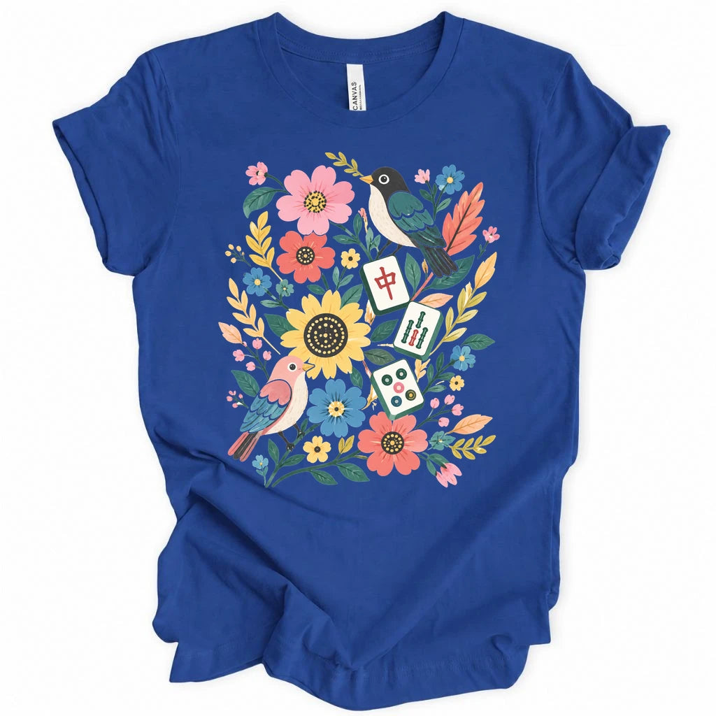 Bird Mahjong Flower T-shirt