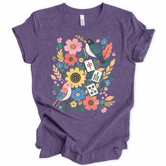 Bird Mahjong Flower T-shirt