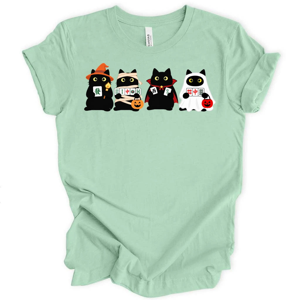 Black cats go halloween T-shirt