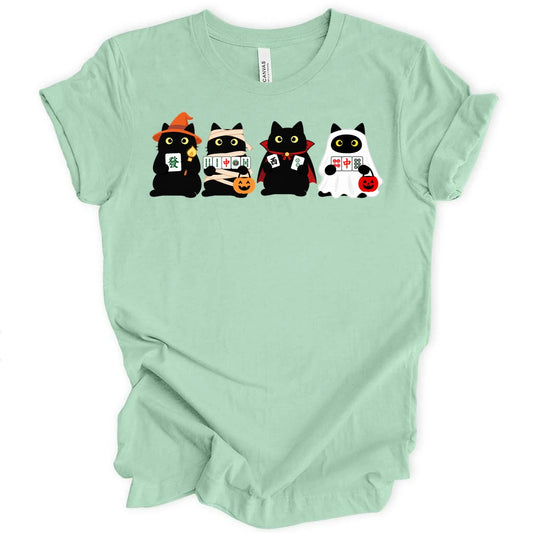 Black cats go halloween T-shirt