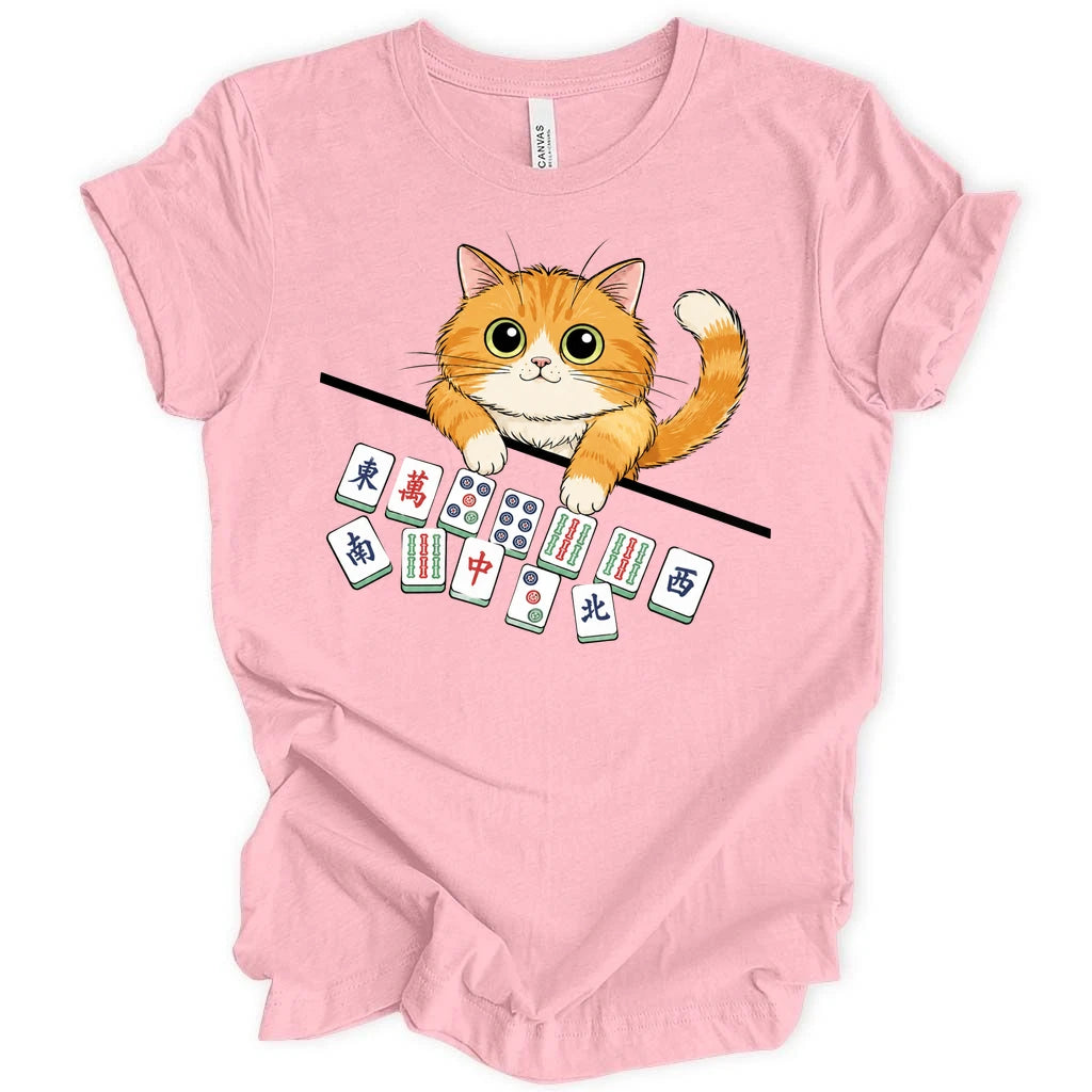 Cat With Mahjong Tiles T-Shirt
