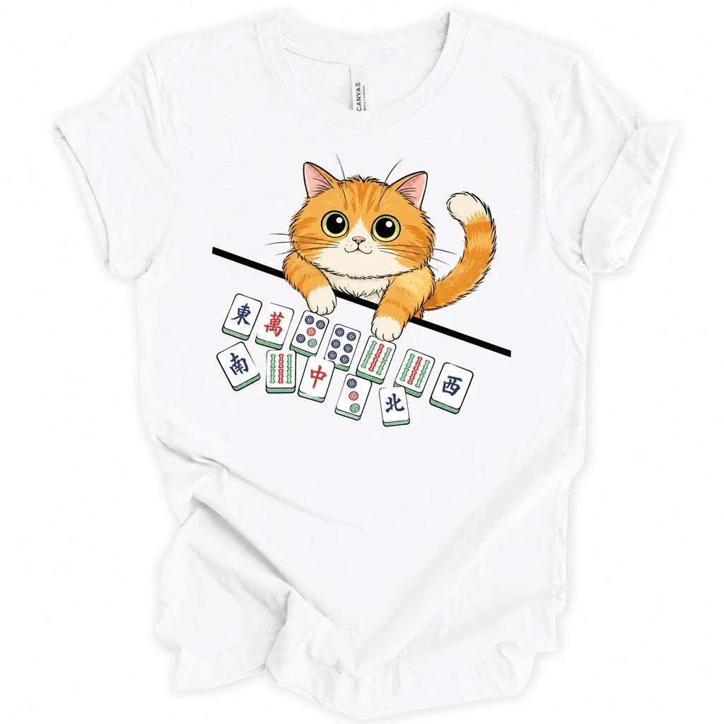 Cat With Mahjong Tiles T-Shirt