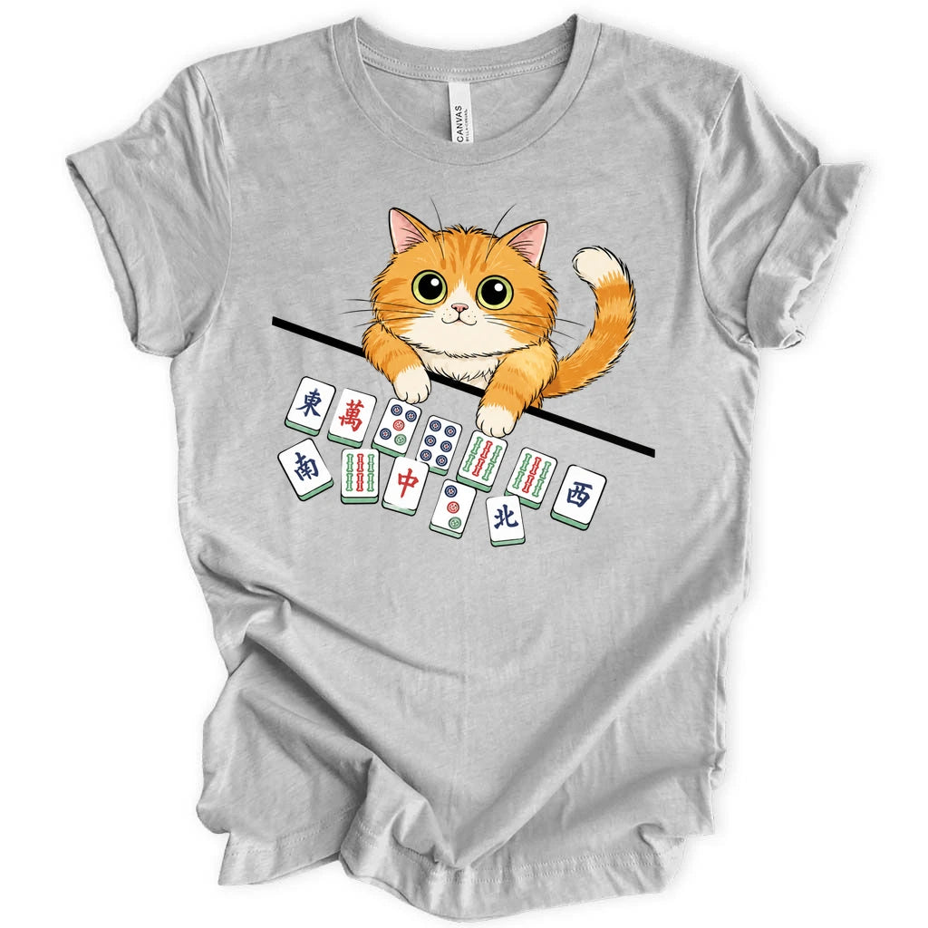 Cat With Mahjong Tiles T-Shirt