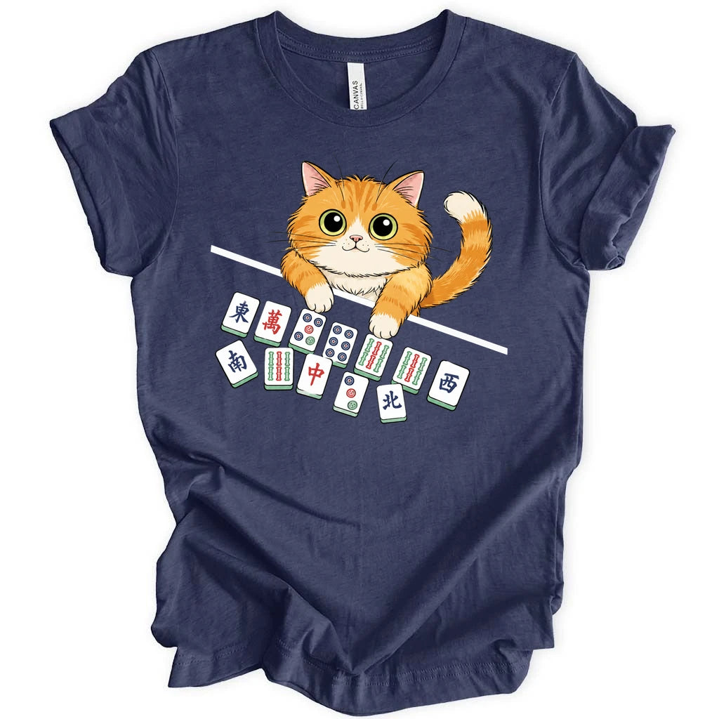 Cat With Mahjong Tiles T-Shirt