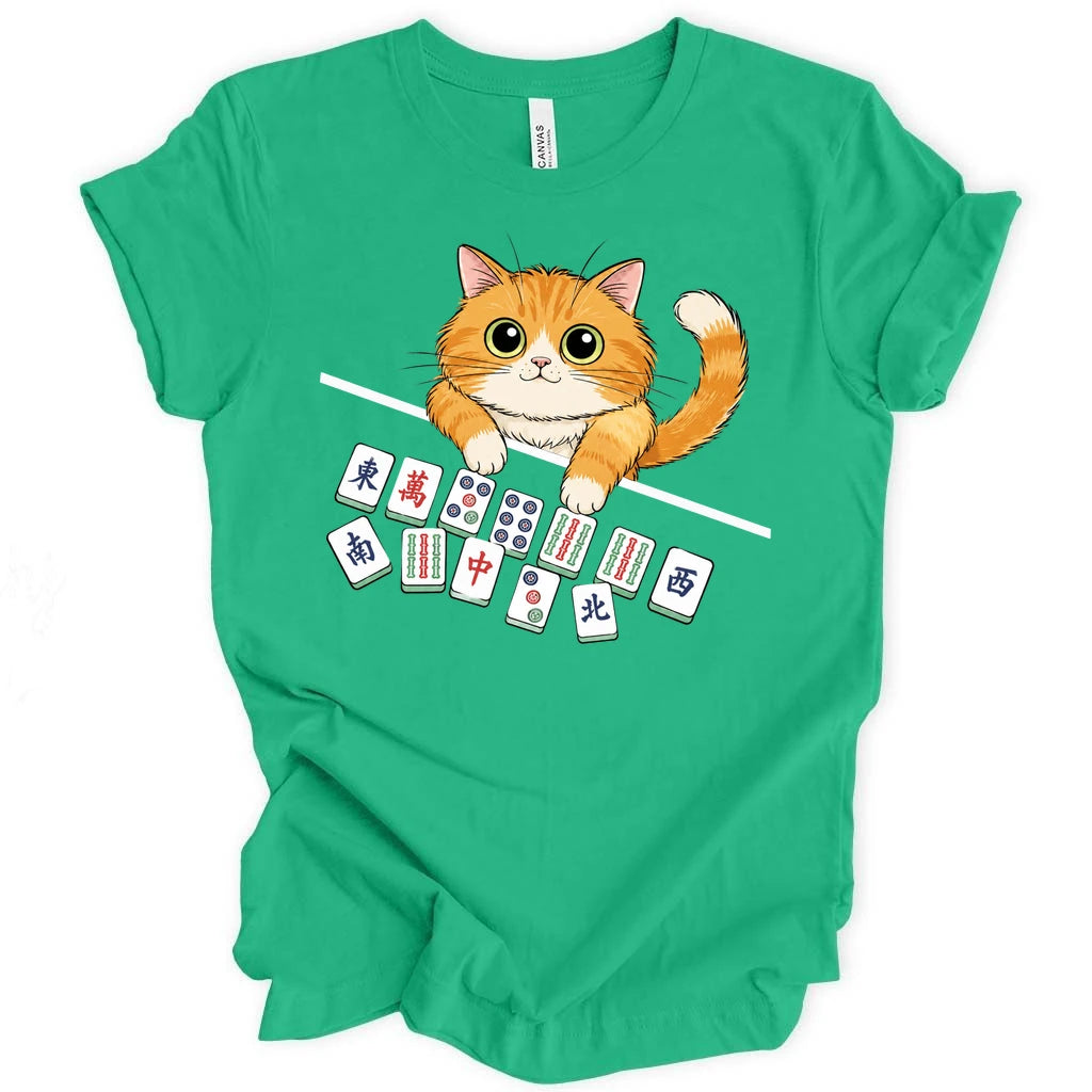 Cat With Mahjong Tiles T-Shirt