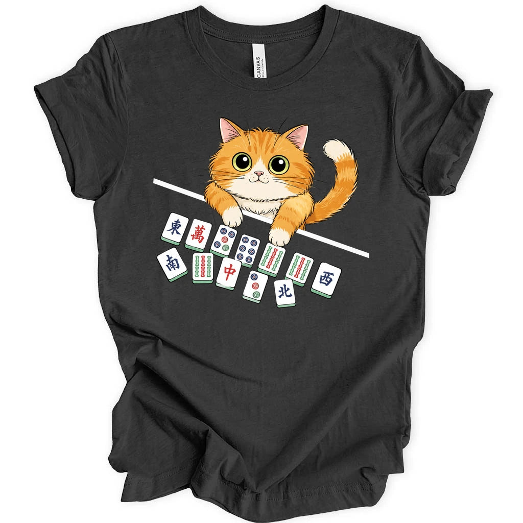 Cat With Mahjong Tiles T-Shirt