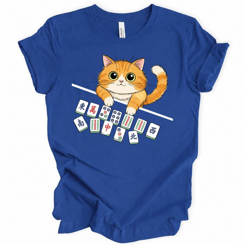 Cat With Mahjong Tiles T-Shirt