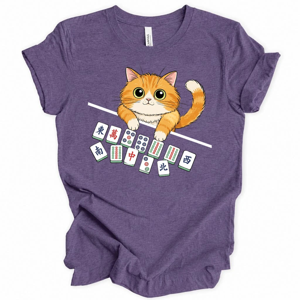 Cat With Mahjong Tiles T-Shirt